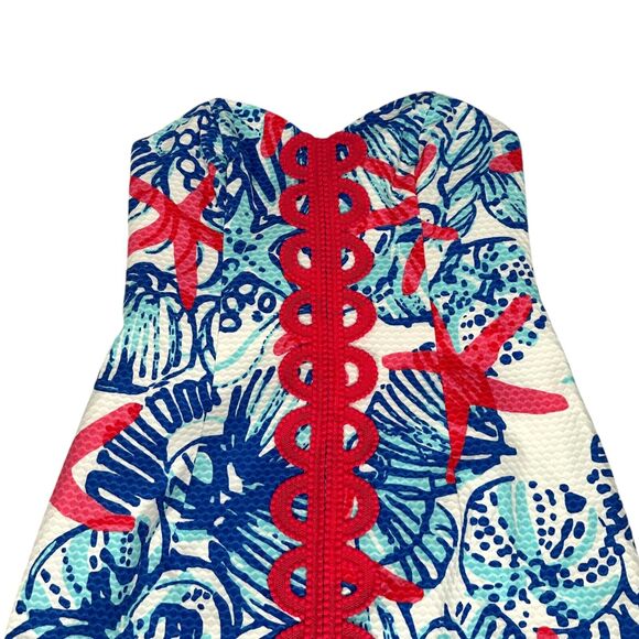 Lilly Pulitzer Angela Maxi Dress Women’s 4 Blue Red She She Shells Grail NWT New - Picture 3 of 9